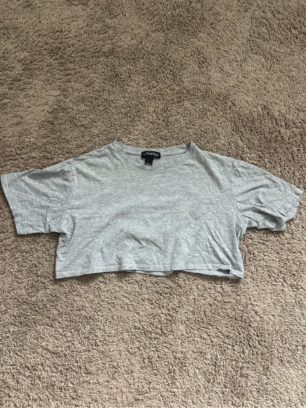 Essentials Light Gray Women's Cropped Tee